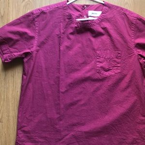 Red Poplin One Pocket T-Shirt